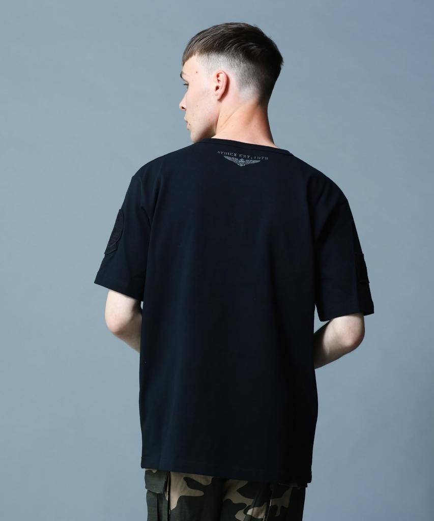 AVIREX TOP GUN WAPPEN CREW NECK Top Gun Patch All T-SHIRT (WEB&DEPOT Exclusive) T-Shirt, XL, 011, Black, 783-3934021