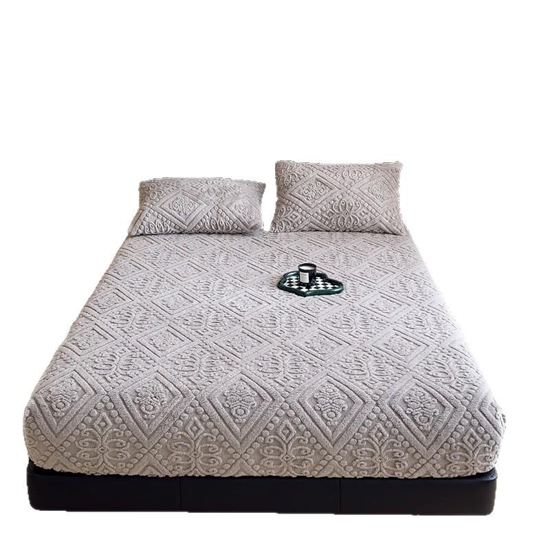 European Style Plush Velvet Bed Cover - Winter Warmth, Full Wrap Mattress Protector