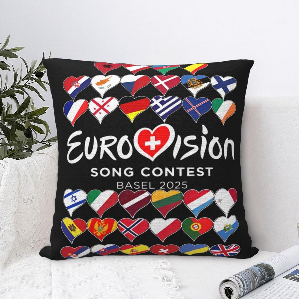 All Flag Eurovision Song Contest Pillow Case Basel Cushion Covers Decorative Throw Pillow Case Cover For Home 40X40Cm