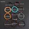 11 Stück/Set Vintage Türkis Leder Holzperlen Armbänder für Männer Braune Farbe Feder Geflochtenes Armband Set Männlicher Party Schmuck Geschenk