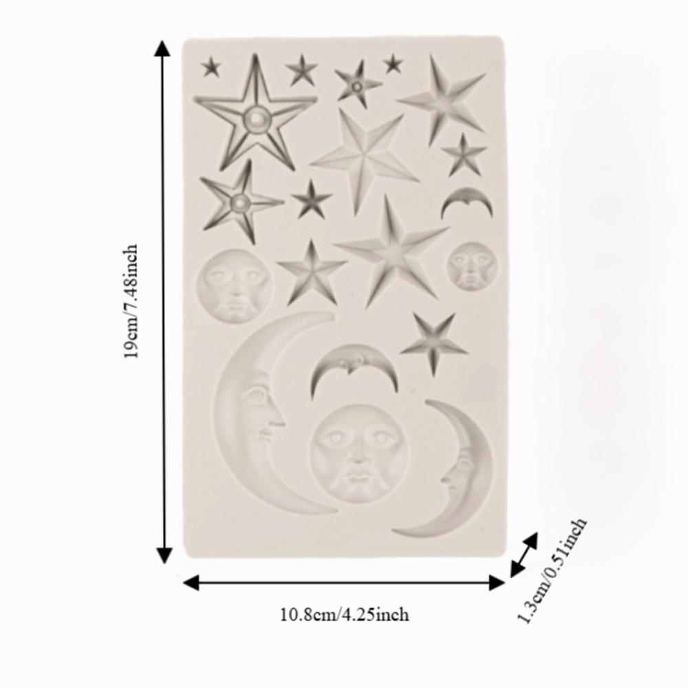 Silicone Silicone Fondant Mold Non Stick Moon Star Mold Sugarcraft Mold Chocolate Candy серый