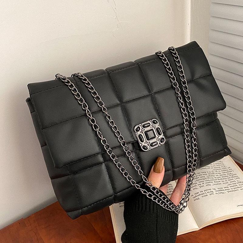 IELGY Vintage Lock Rhombus Chain Bag Women s One Shoulder Messenger Bag