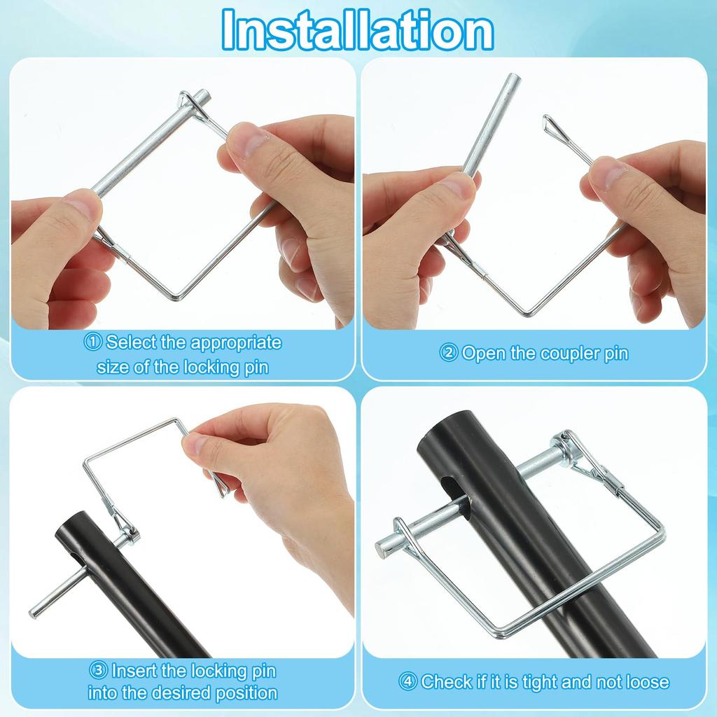 PATIKIL Trailer Coupler Pin 3/16x1-5/8" 8 Square Wires Lock Pin Shaft Lock Pin Safety