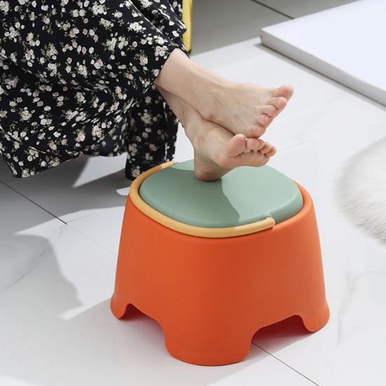 Kids Low Stool with Handle Stackable Heavy Duty Non-Slip Lightweight Footstool Home Living Room Bathroom Kindergarten Toddlers Step Stool