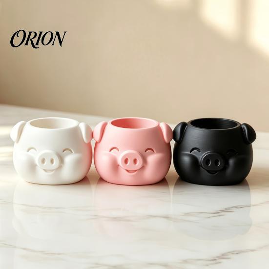Succulents Planter Pot 3D Printed Pig Shaped Flowerpot, Decorative for Herb Petg Plants, Animal Mini Flower Holder Indoor Outdoor Small Desktop
