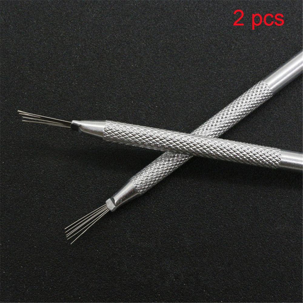 1/2/3pcs Handmade Modeling Clay Pottery Texture Brush 7 Pins Sculpting Ceramics Tool