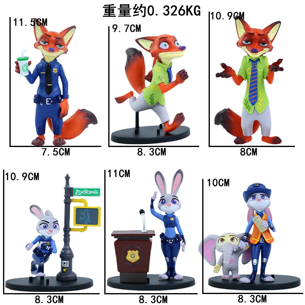 Zootopia 2 Anime Figure Trendy Toy Car Desktop Decoration Nick Judith Model Movie Merchandise Dolls Set Collectible Gift