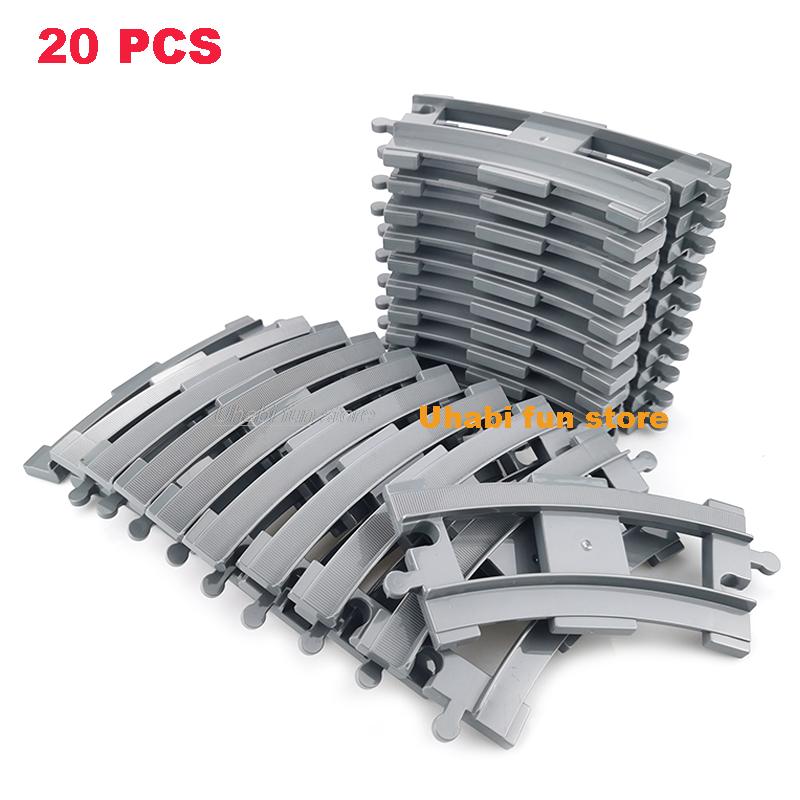Non-Toxic Rail Transport Big Size Building Blocks Creative Track Accessories Assemble Toys For Children Bricks Compatible City Train Set