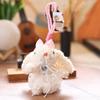 Puppenanhänger Schlüsselanhänger Cartoon Hase Plüsch Schlüsselanhänger mit Herz Schleife Halskette Auto Schlüsselhalter Anhänger Rucksack Zubehör