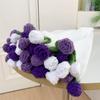 Handmade Knitted Gradient Rose Bouquet Wool Blanket - Perfect Valentine's Day Sofa Nap Gift