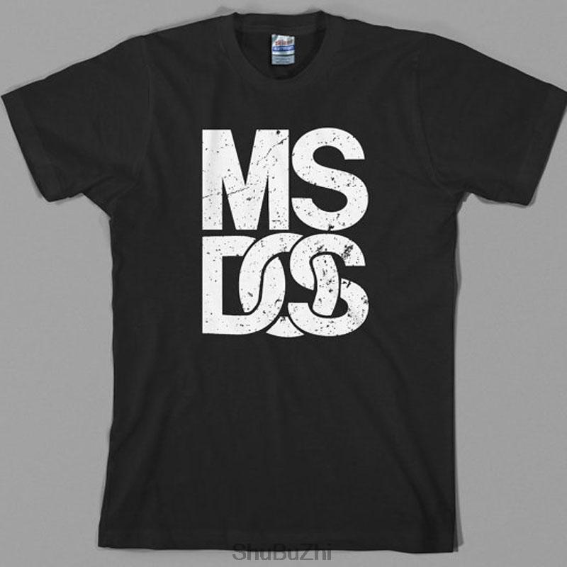 MS DOS T Shirt - retro computer, logo new arrived cotton  men t-shirt fashion cool hip-hop o-neck tshirt big size 3XL HOMME