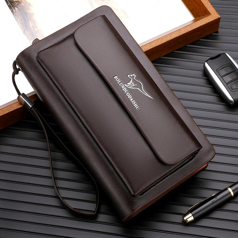 TS JYL Laptop bag,Foreign Trade Men Clutch Business Handbag Double Zip Large Phone Card