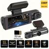 1080P Full HD Dual Dash Cam - Wide Angle Front and Inside Recording, 3.16" LCD Display, 170° View, Night Vision, 24H Parking Monitor, G-Sensor