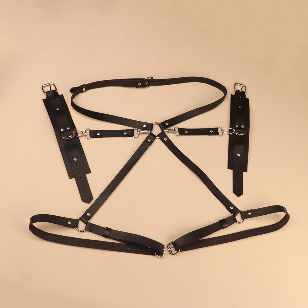 Sangle de corps pour femmes, jarretelles Sm, accessoires en cuir, vêtements, pantalons d'entraînement, jouets alternatifs, gothique, Sexy, cuir PU