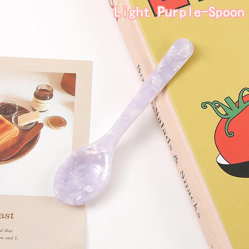 

Красочные акриловые ложки для льда, сливок, кофе, икры, ложки для помешивания, десертные ложки, чайные ложки, столовые приборы, реквизит для вечеринок и фото