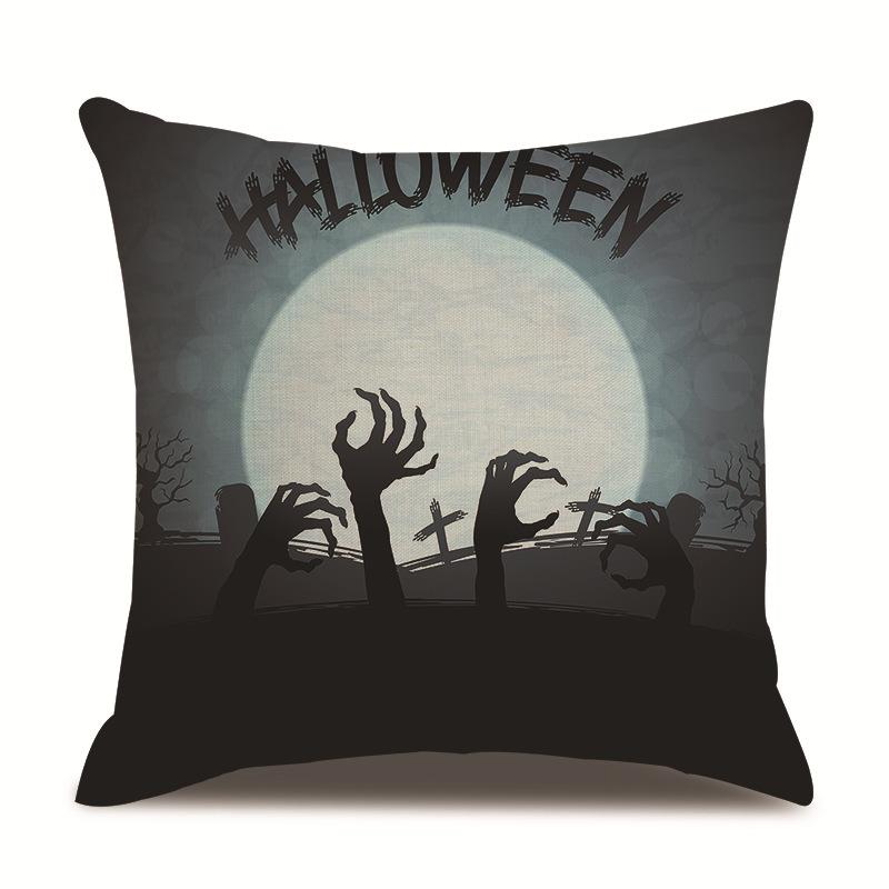 Halloweenský lněný povlak na polštář Tištěný povlak na polštář