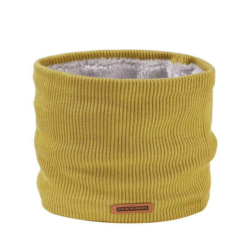 

Зимний мужской вязаный шарф теплый шарф для холодной погоды для улицы для катания бархатный женский утолщенный чехол на шею однотонный универсальный жёлтый