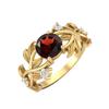 6MM Round Garnet Gemstone 925 Sterling Silver Gold Plated Solitaire Ring