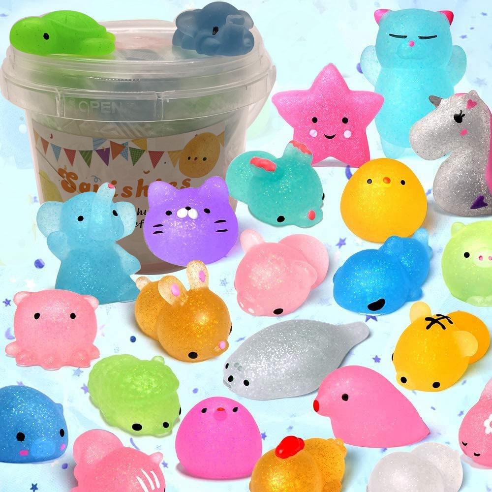 Interesting Toys Kids Mochi Animal Squishies Toys Glitter Mochi Squishy Random Kawaii Mini Squishies Stress Relief Toy Party Favors