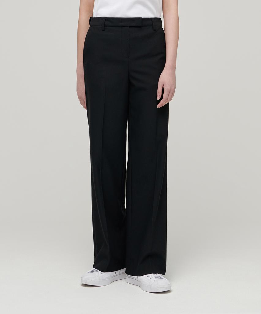 MUSINSA STANDARD WOMAN Women'S Wide Hidden Banding Slacks [Black]