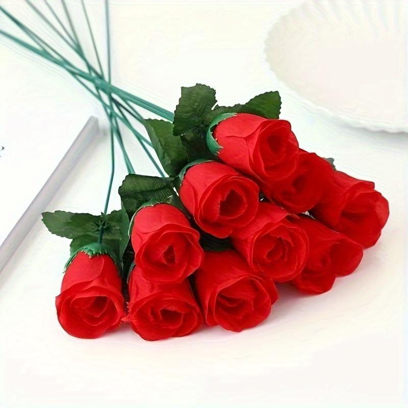 5/10Pcs Red Roses Bouquet Vase for Home Decor Garden Wedding Decorative Wreaths Diy Handwork Artificial Flowers Accessories