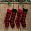 Plaid Christmas Stockings - 18 Inch Long Knitted Plaid Christmas Stockings Ornament for Family Holiday Christmas Party Decorations