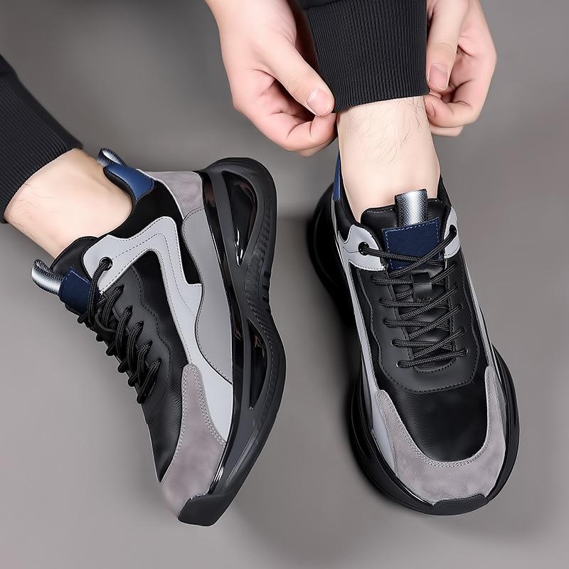 Fashion Sports Platform Shoes Sneakers for Men Spring Autumn New Running Shoes Male Leather Casual Men's Shoes Zapatos De Hombre