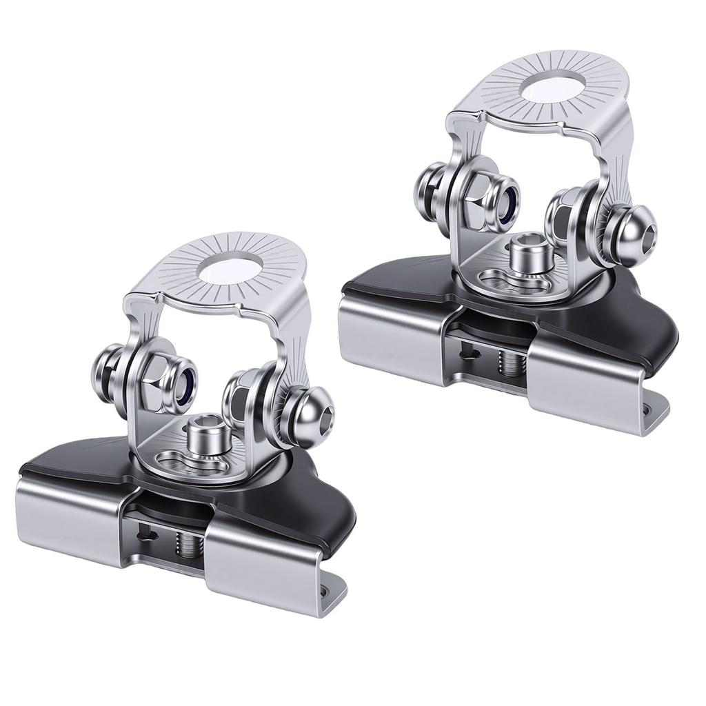 2PCS Hood LED Light Mounting Brackets Universal Pillar Hood Work Light Mount Clamp Adjustable Replacement for Jeep