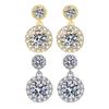 1 Pair Stud Earrings White Cubic Zirconia Stones Ear Studs High Transparency Women Earrings Temperament Versatile Jewelry Gift