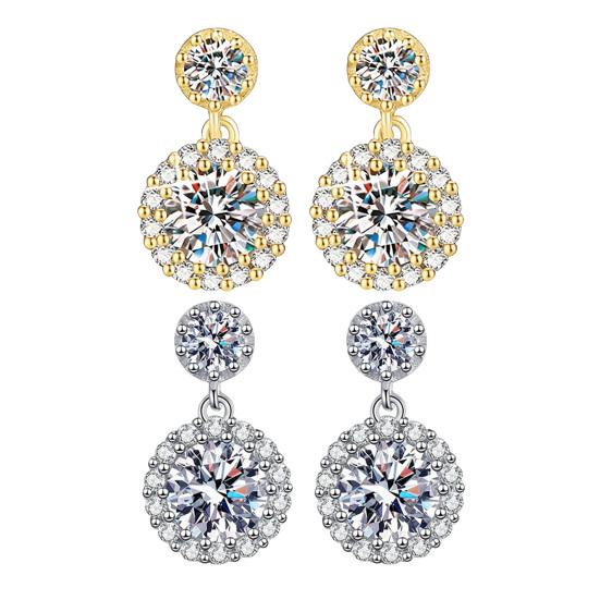 1 Pair Stud Earrings White Cubic Zirconia Stones Ear Studs High Transparency Women Earrings Temperament Versatile Jewelry Gift