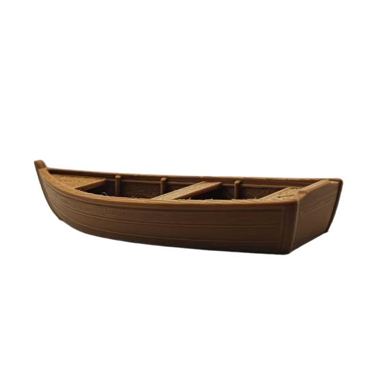 

3D Printed Vintage Wooden Boat Model Rustic Old Fishing Ship Figurine for Display Shelf Nautical Decor for Fisherman Hobbyist Gift темно-коричневого кольору