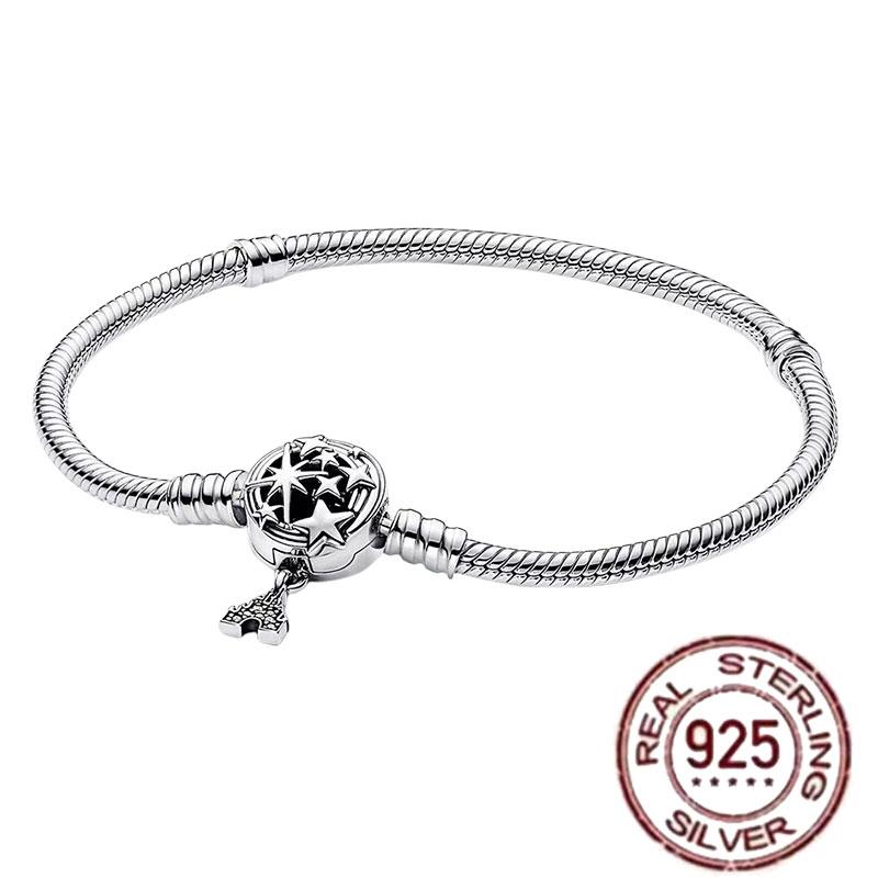 Best-selling 925 Sterling Silver Heart-shaped Crown Snake Bone Chain, Perfect for the Original DlY Bracelet! Ladies' Birthday Fa
