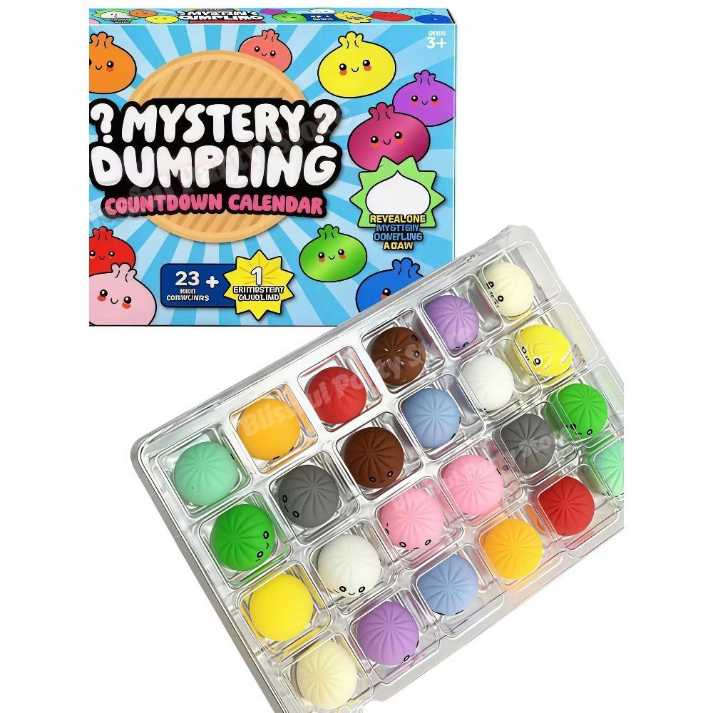 Squishy Fidget Mystery Dumpling 24 Dagen Aftelkalender Stressverlichting Sensorische Bal voor Volwassenen Feest Tafeldecoratie Kerstcadeau