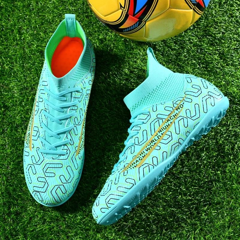Herren Fußballschuhe High Top Professionell Originale Gesellschaft Fußballschuhe Outdoor Sport Rasen Futsal Hallenfußballschuh für Kinder