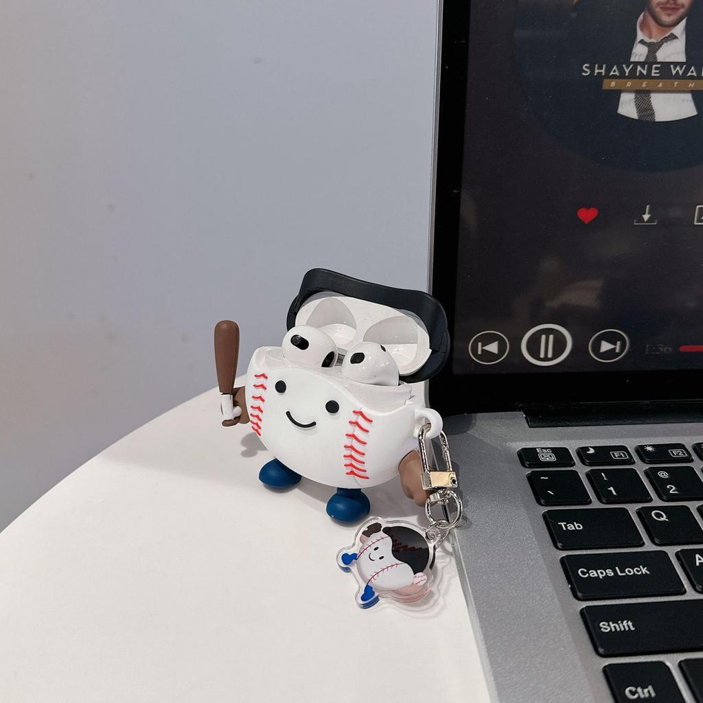 Cute Baseball Boy Pattern Headphone Cover For AirPods Pro2 Pro 3 2 1 Generation Case For AirPods 4 Pro 2 2nd Funda With