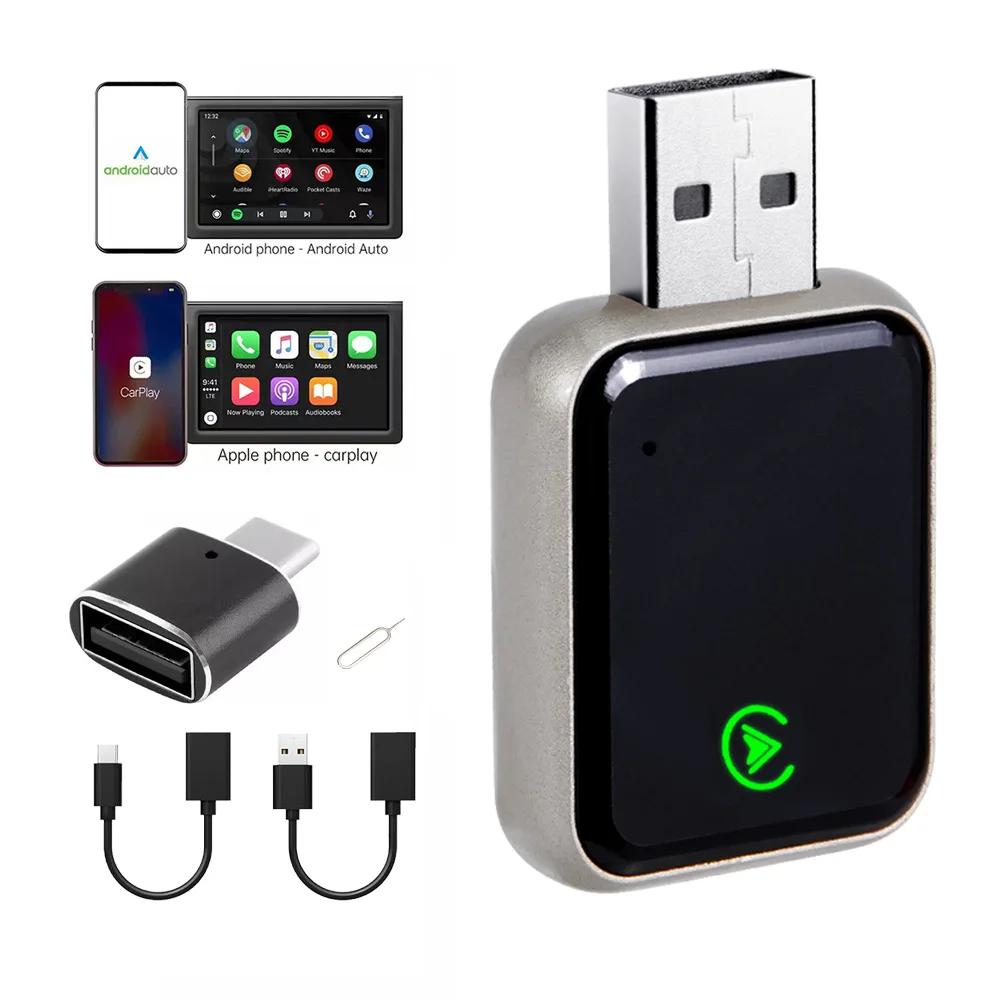 NEW 2in1 Wireless CarPlay Adapter Android Auto AI Smart Box Car Intelligent Systems For VW Toyota Nissan Honda Ford Benz