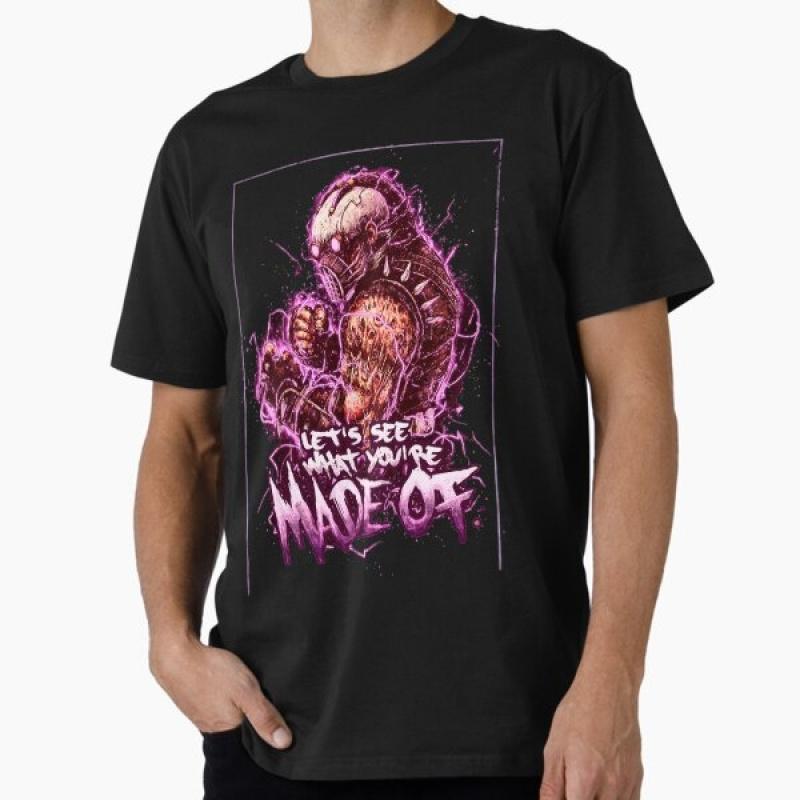

Vintage 90 s Mortal Kombat Kabal Pink Aura Gift tshirt for gamer 100% cotton printed Short Sleeve Graphic T-Shirt All size to... S разноцветный