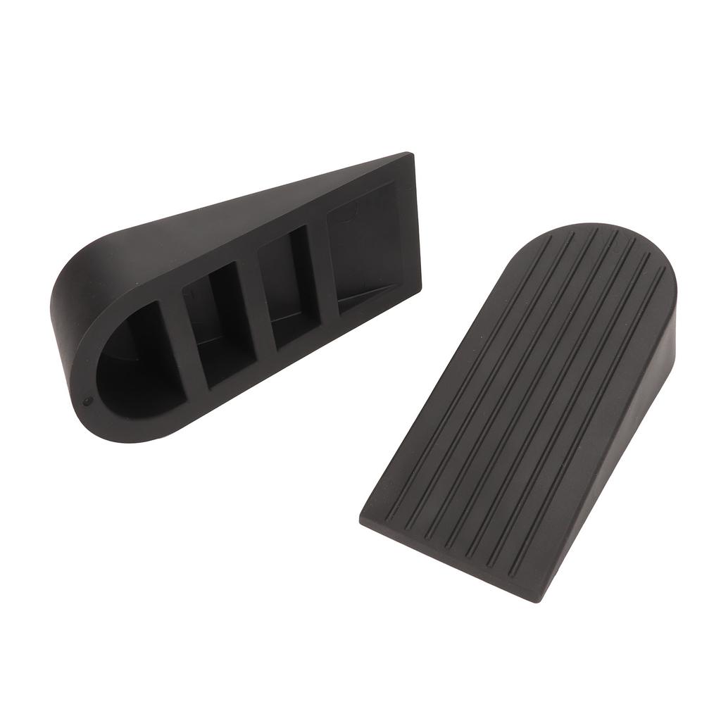 2 Pcs Door Stoppers Flexible Thick Skid Resistance Wearproof Large Black Security Door Stops for Bot