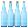 Glass Water Bottles, 720ml, Sky Blue, Set of 4, Storage, Refillable, Made In Japan, GLASS BOTTLE LB720PGSB4
