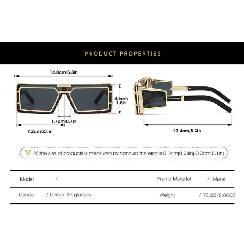 Latest Fashion Sunglasses Men Future Technology Premium Metal Square Shape Punk Wind Sunglasses Ins Stylish Outdoor Use Street Shootin