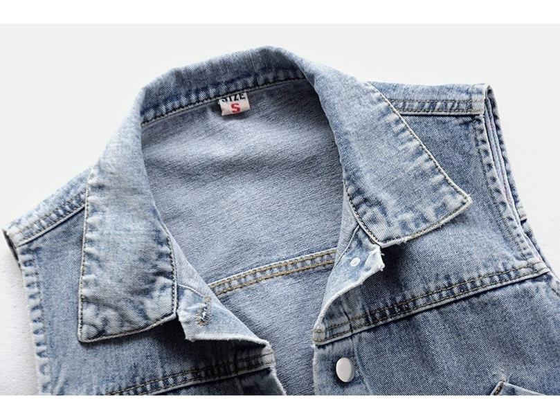 2022 Women's Slim Fit Lace-Up Denim Vest with Large Pockets - Summer Thin, Versatile, and Flattering.