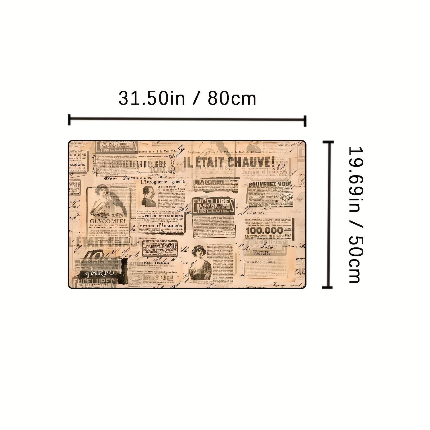 

Retro Floor Mat Newspaper Pattern Washable Sofa Rug Doormat Waterproof Welcome Mat Rug For Bedroom Carpet For Live Room H 60X90CM (2X2.95FT