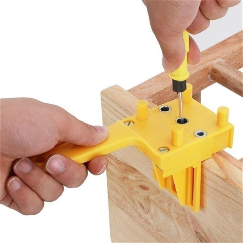 Wood Doweling Jig Handheld Pocket Hole Jig System 6/8/10mm Drill Bit Puncher Straight Hole Locator For Carpentry Dowel Joints