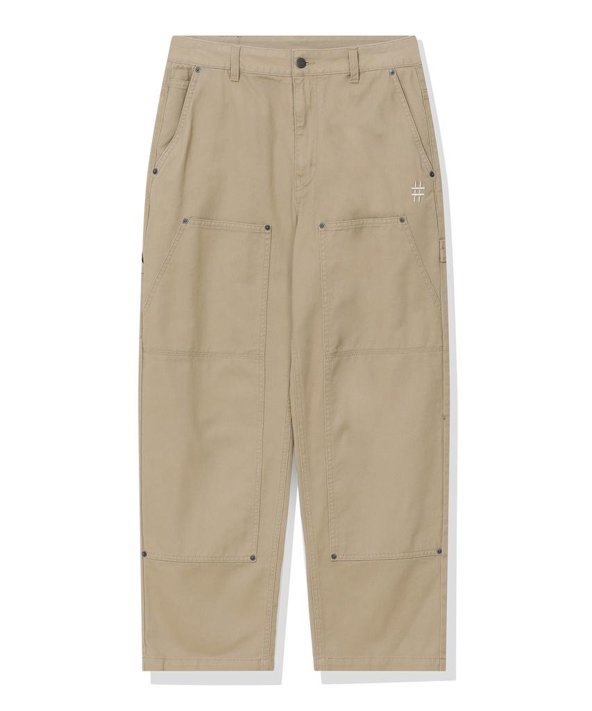 BEENTRILL Cotton Twill Double Knee Pants (Beige)