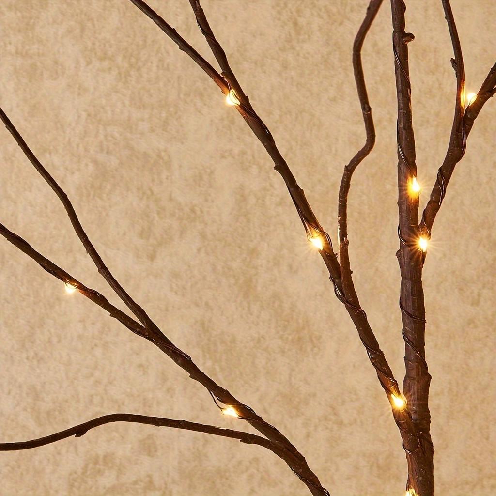 Elegante 50-LED Verlichte Berkentaklamp - Werkt op batterijen, Realistische Kunstboom voor Kerstmis, Bruiloften & Huisdecoratie (Batterijen niet inbegrepen)