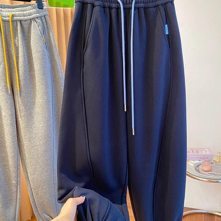 Plus Size Thick Velvet Sweatpants for Women - Autumn/Winter Loose Casual Harem Carrot Cropped Pants