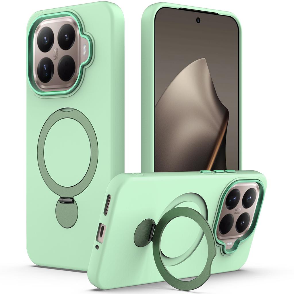 For Xiaomi 15T Pro Magnetic Case Rotating Ring Kickstand TPU + PC Back Cover
