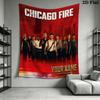 CHEicago Fire Benutzerdefinierter Name Wandteppich Ästhetischer Wandbehang Bedruckter Stoffdecke Dekorative Wandteppiche für Schlafzimmer Wohnzimmer Heimdekoration