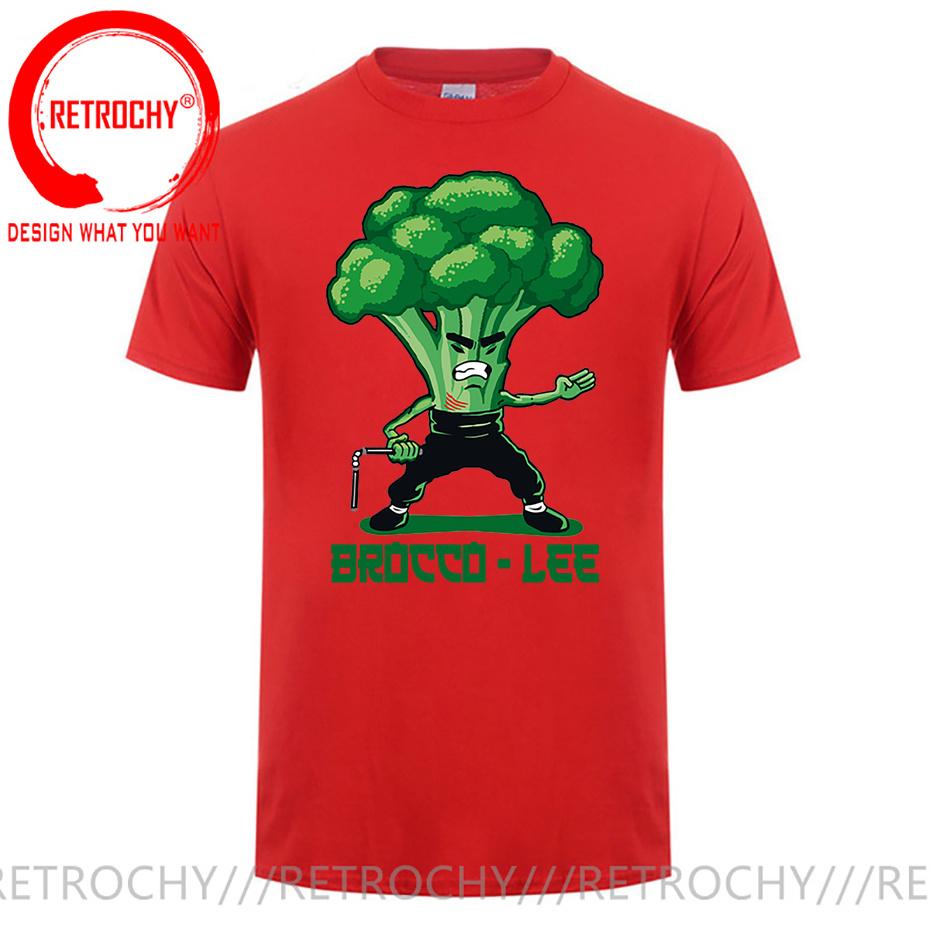 New Anime Brocco Lee T shirt Unisex Funny Vegetable with Nunchucks Tshirt Parody Kung Fu Brucee Lee T shirt Jeet Kune Do tee shirt