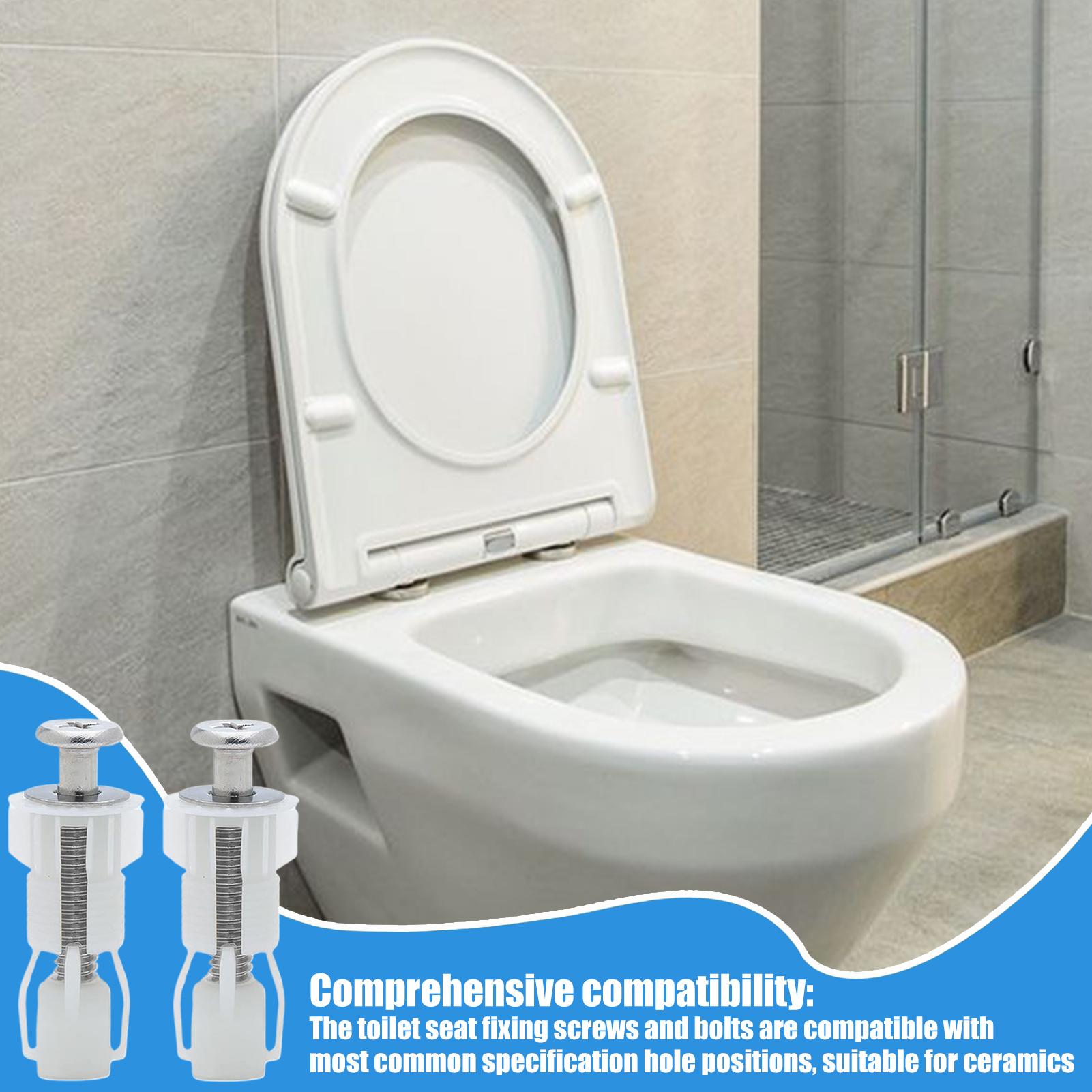 

Toilet Seat Screws Replacement Kit Heavy Duty Fastener Set 2 Pieces Long-Lasting Toilet Seat Repairing Fastener for Bathroom CN